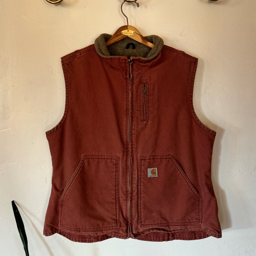 Pink Carhartt Vest Workwear Outdoor Lined